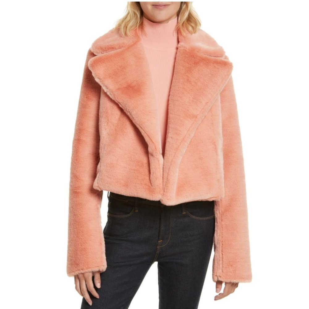 DVF Faux Fur Cropped Jacket NEW